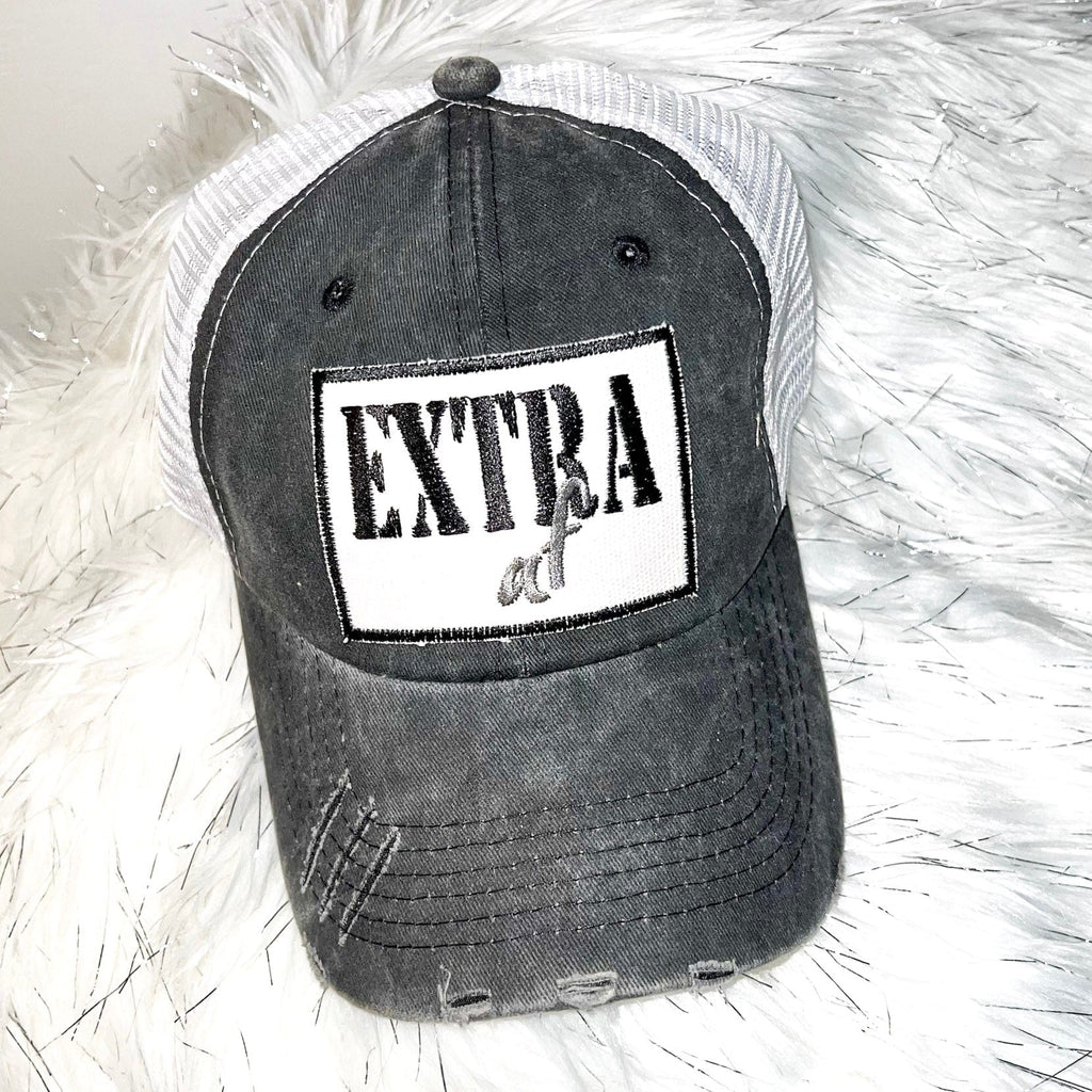 Extra af Distressed Trucker Hat-Black