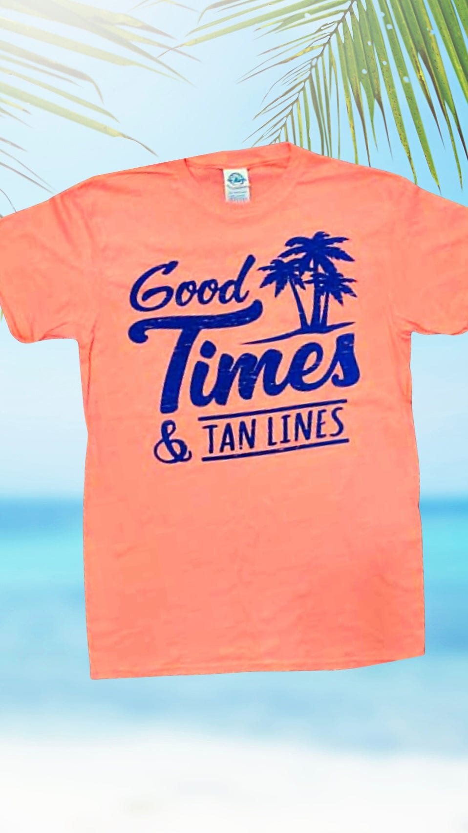 Good Times and Tan Lines Graphic Tee-Coral