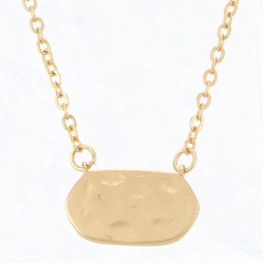 Hammered Texture Pendant Necklace-Gold