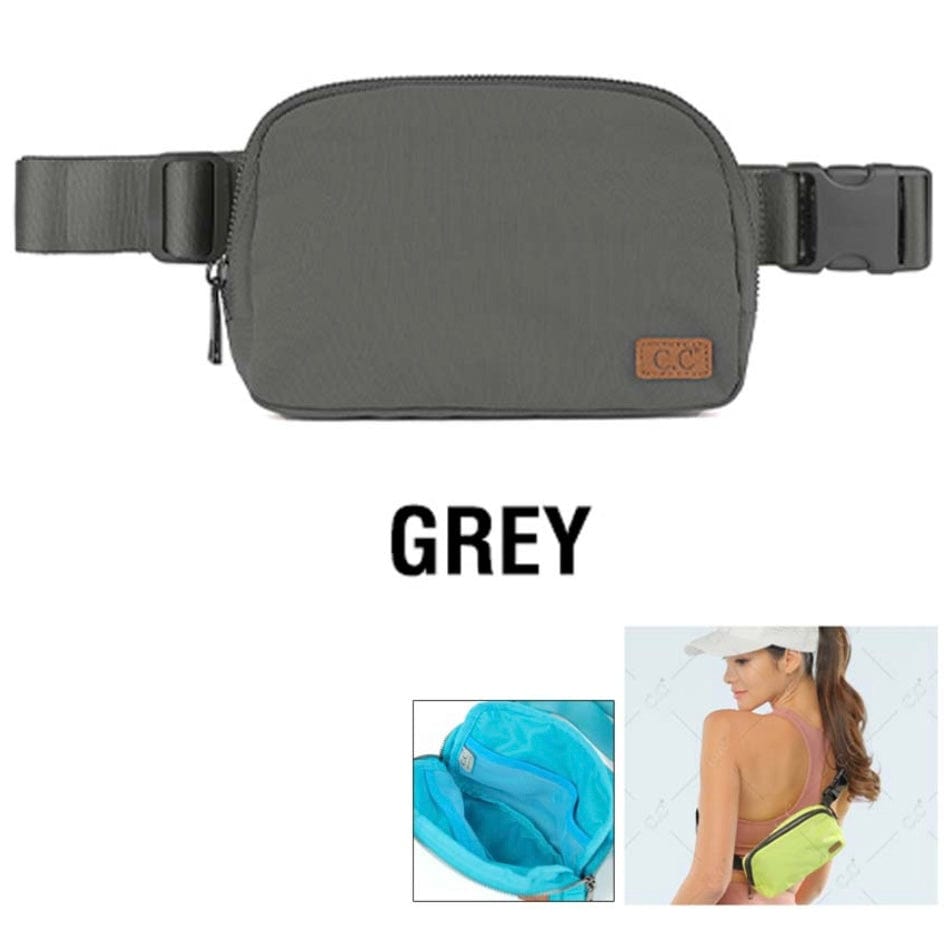 C.C Belt Nylon Bag-Clear/Charcoal Grey