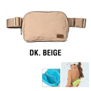 C.C Belt Nylon Bag-Clear/Dark Beige