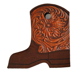 Cowboy Boot Shape Skinny Bottle Koozie-Brown