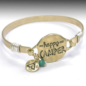 Happy CAMPER Hinged Bracelet-Gold