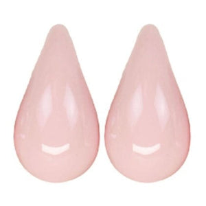 Large Resin Iridescent Lightweight Curved Teardrop Earrings-Pink