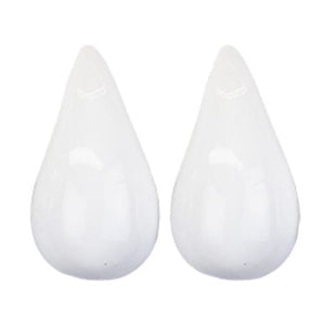 Large Resin Iridescent Lightweight Curved Teardrop Earrings-White