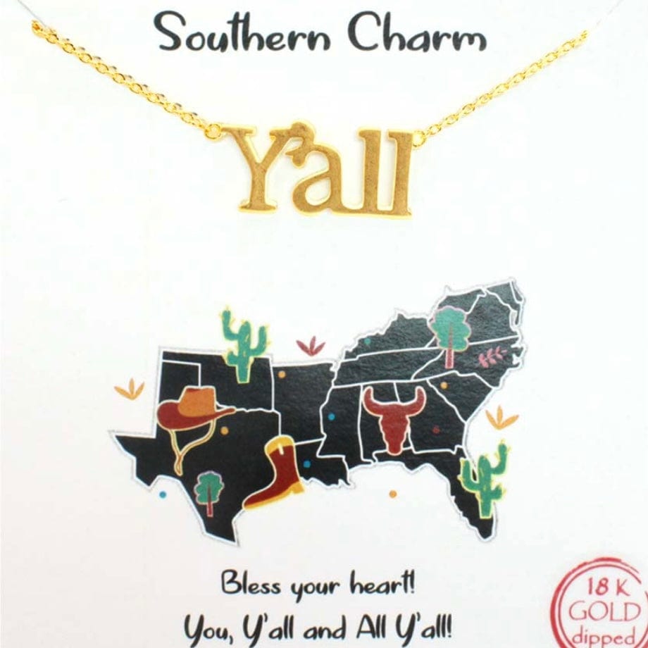 “Y’all” Gold Dipped Chain Necklace-Gold
