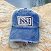 1883 Patch Distressed Ball Cap-(Multiple Colors)