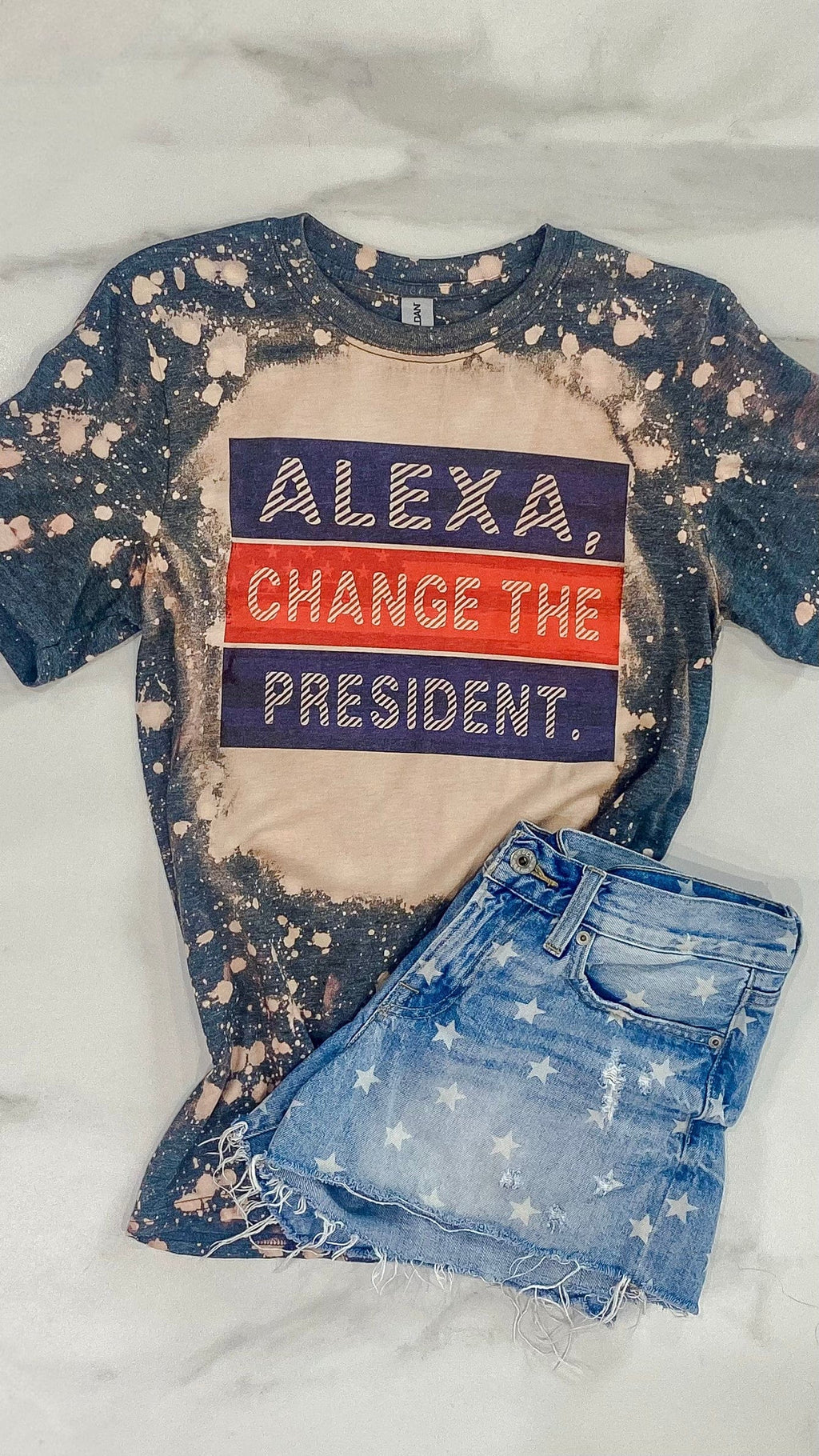 Alexa Change the President-Bleached Tee