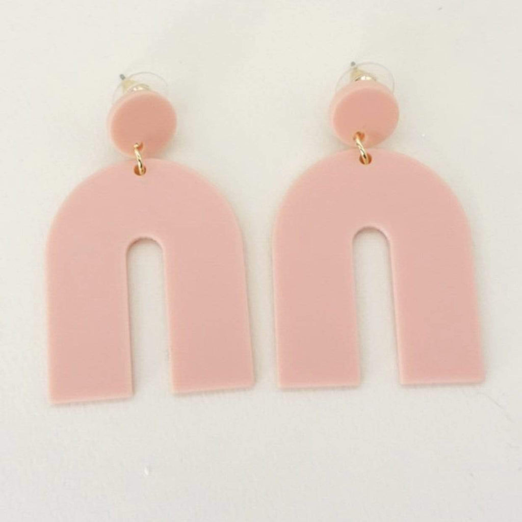 Arch Drop Earrings-Peach