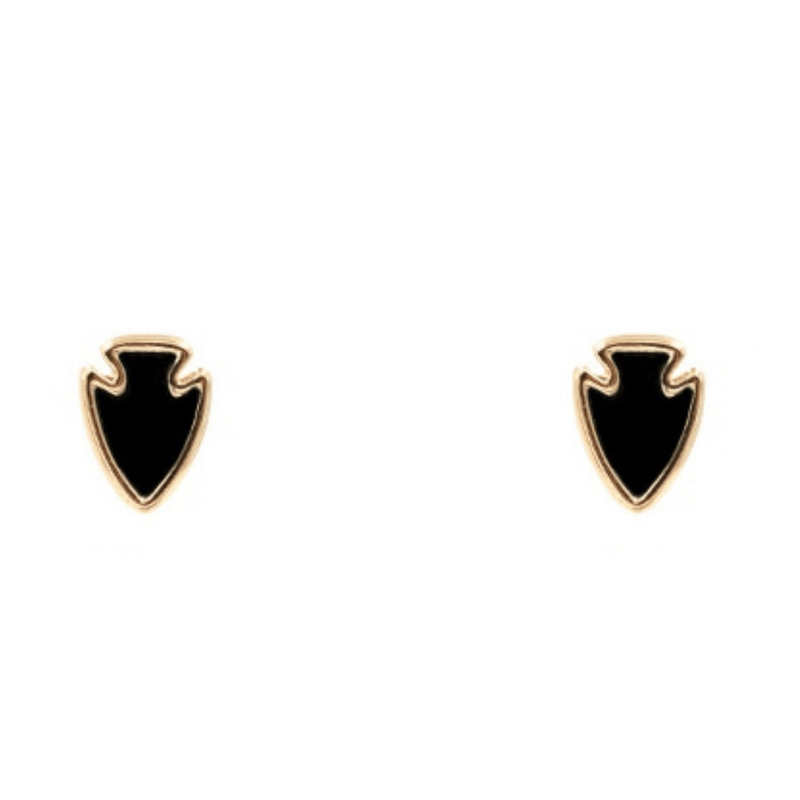 Arrowhead Stud Earrings-Black