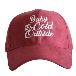 Baby it’s Cold Outside Suede Hat-Cranberry