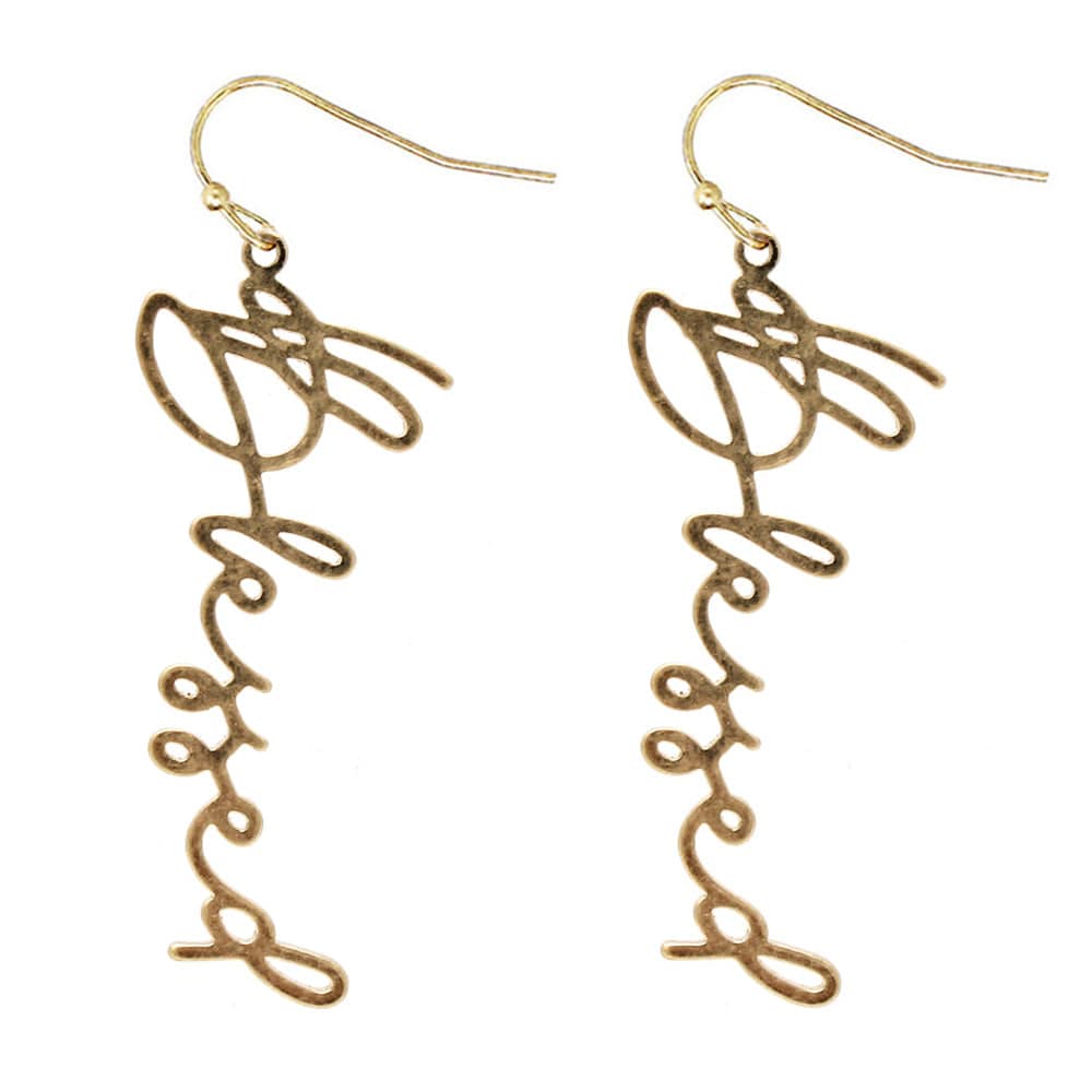 Blessed Drop Earrings-Gold