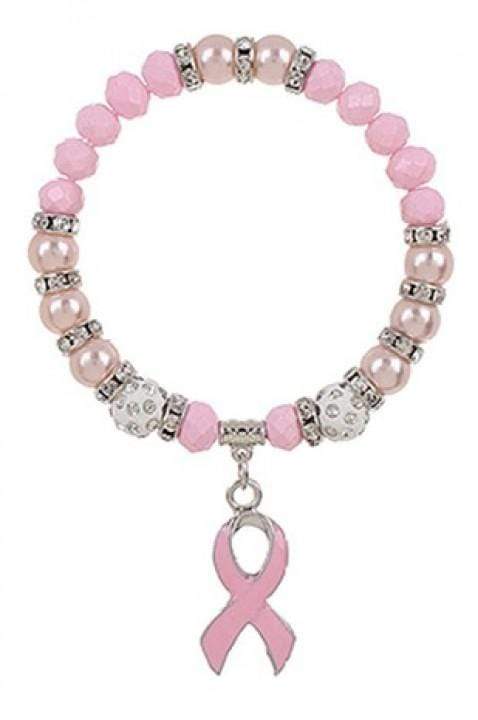 Breast Cancer Ribbon Charm Bracelet