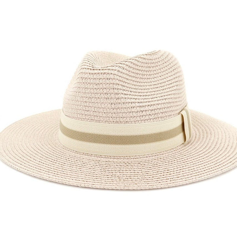 Casual Summer Banding Beach Straw Hat-Pink
