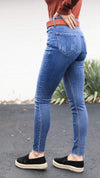 Cello High Rise Straight Cut Ankle Skinny Jeans-Medium Wash