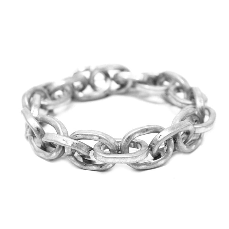 Chain Link Stretch Bracelet-Silver