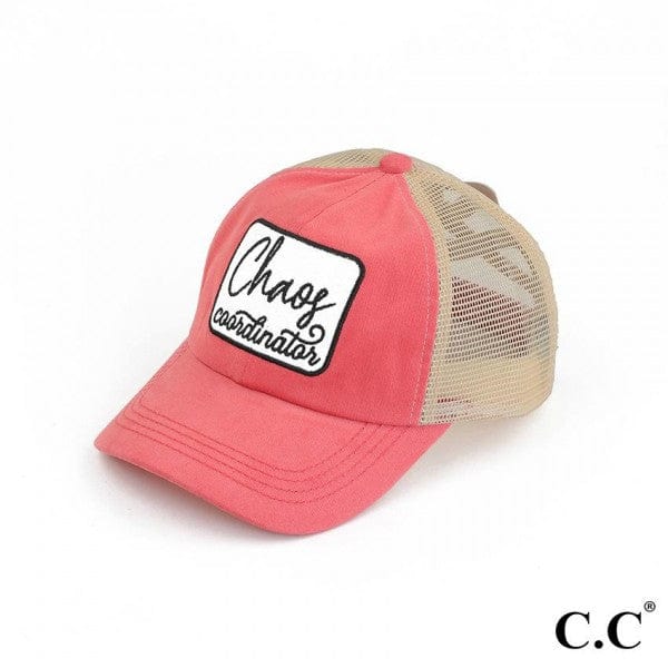 Chaos Coordinator Hat- Coral