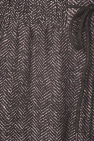 Chevron Print Joggers-Black