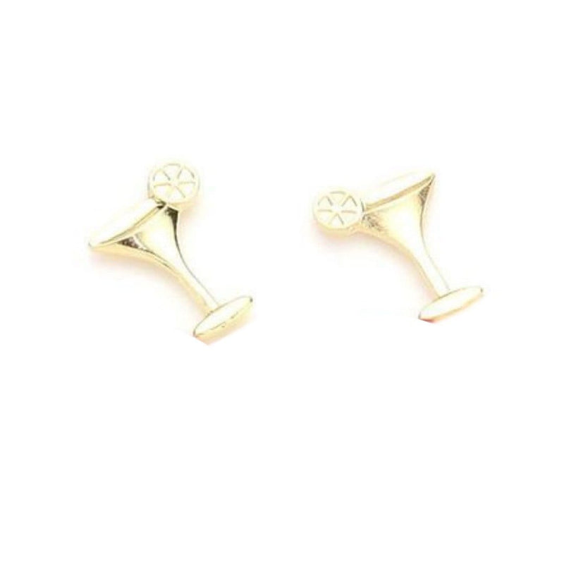 Cocktail Stud Earrings- Gold