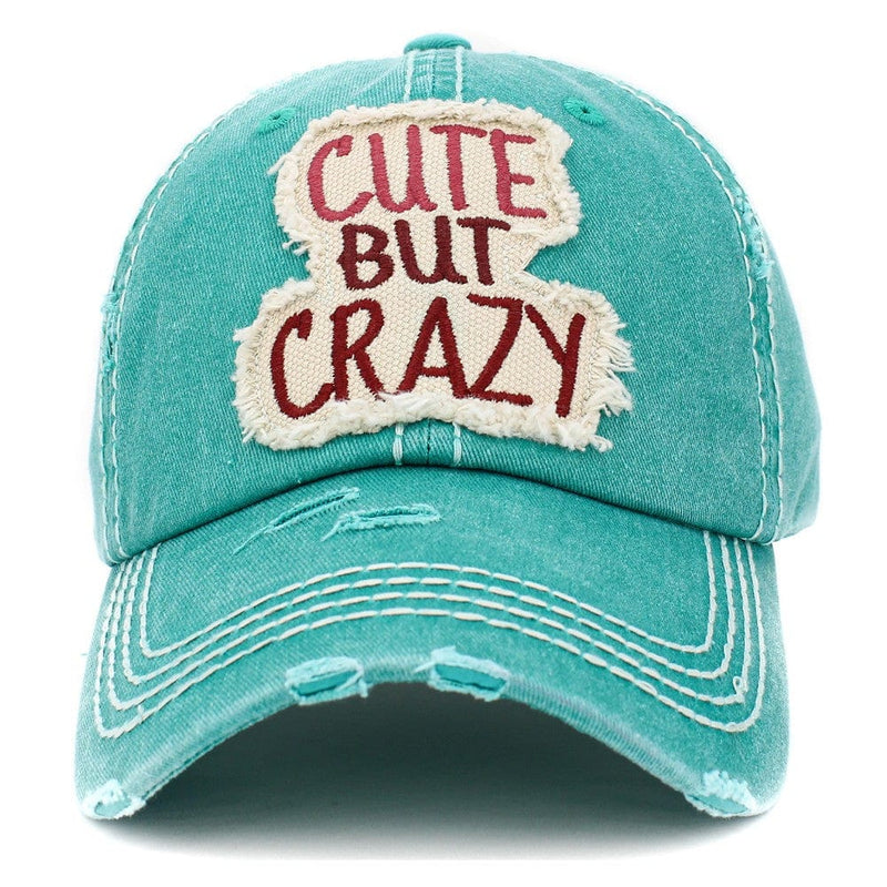 Cute But Crazy Distressed Hat- Turquoise