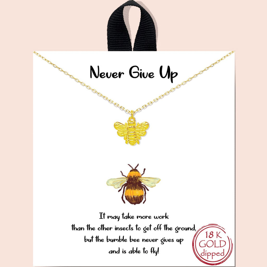 Dainty Bumble Bee Pendent Necklace-Gold