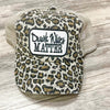 Drunk Wives MATTER Ponytail Trucker Hat-Beige Leopard