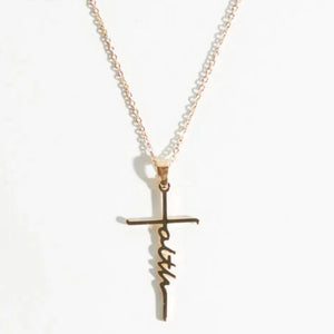 faith Cross Pendant Necklace-Gold