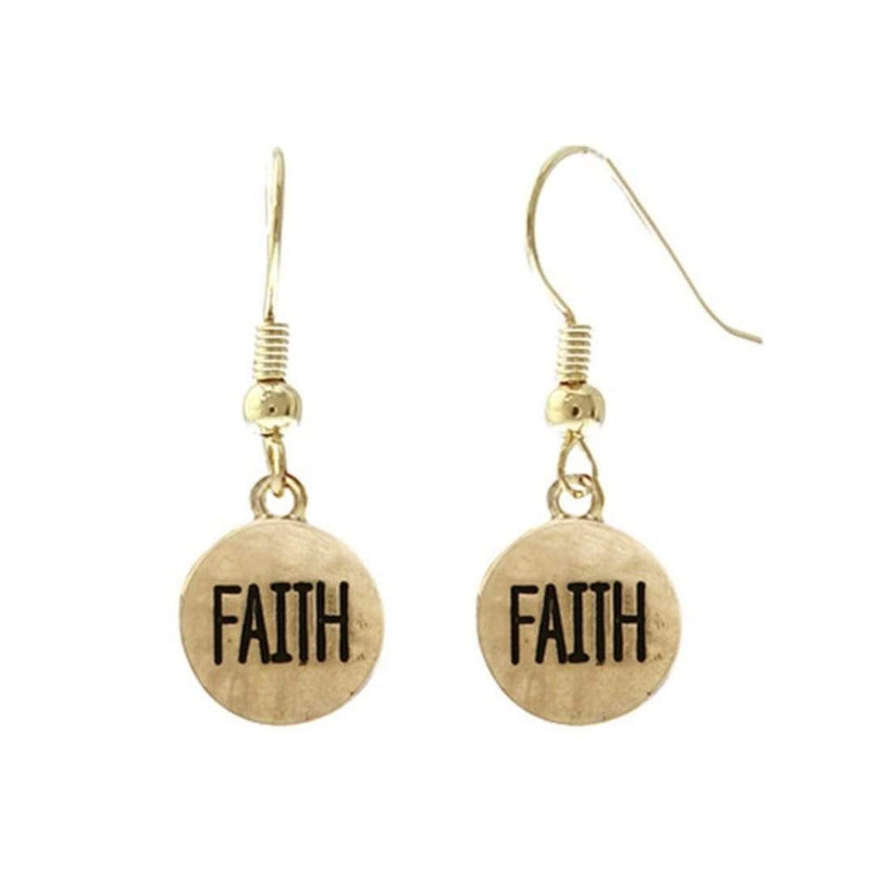Faith Dangle Drop Earrings-Gold