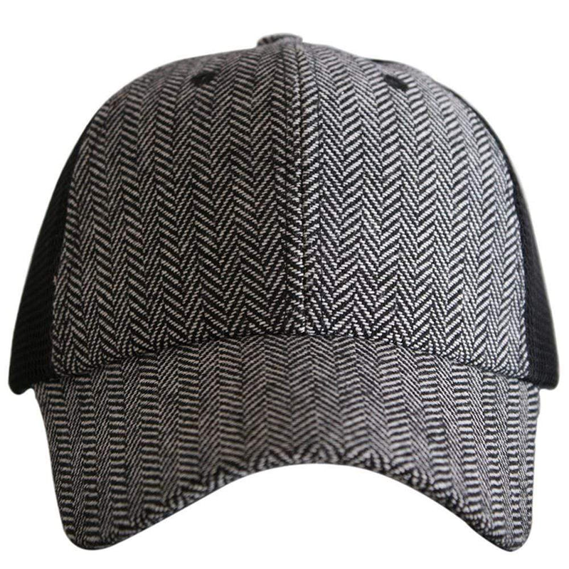 Herringbone Baseball Hat- Black