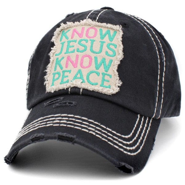 Know Jesus Know Peace Hat- Black