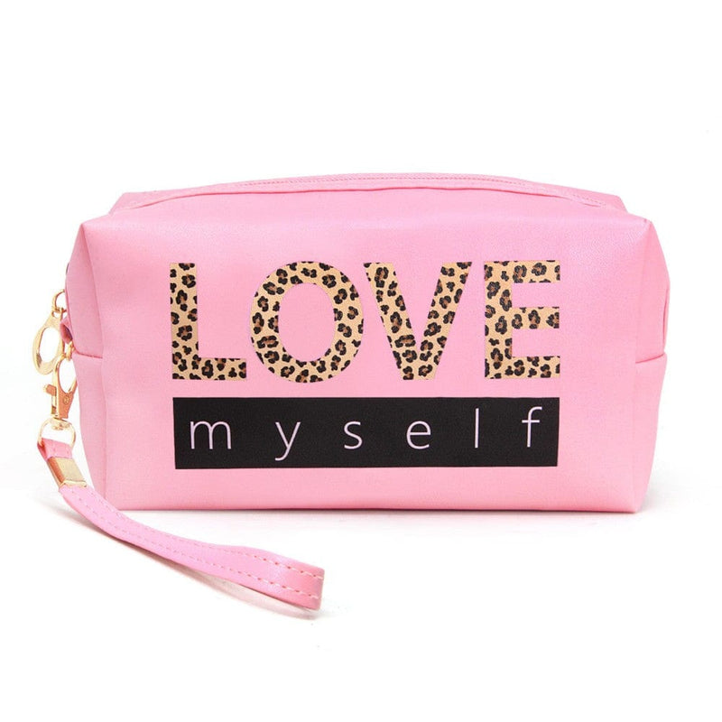 Leopard Love Myself Travel Pouch - Pink
