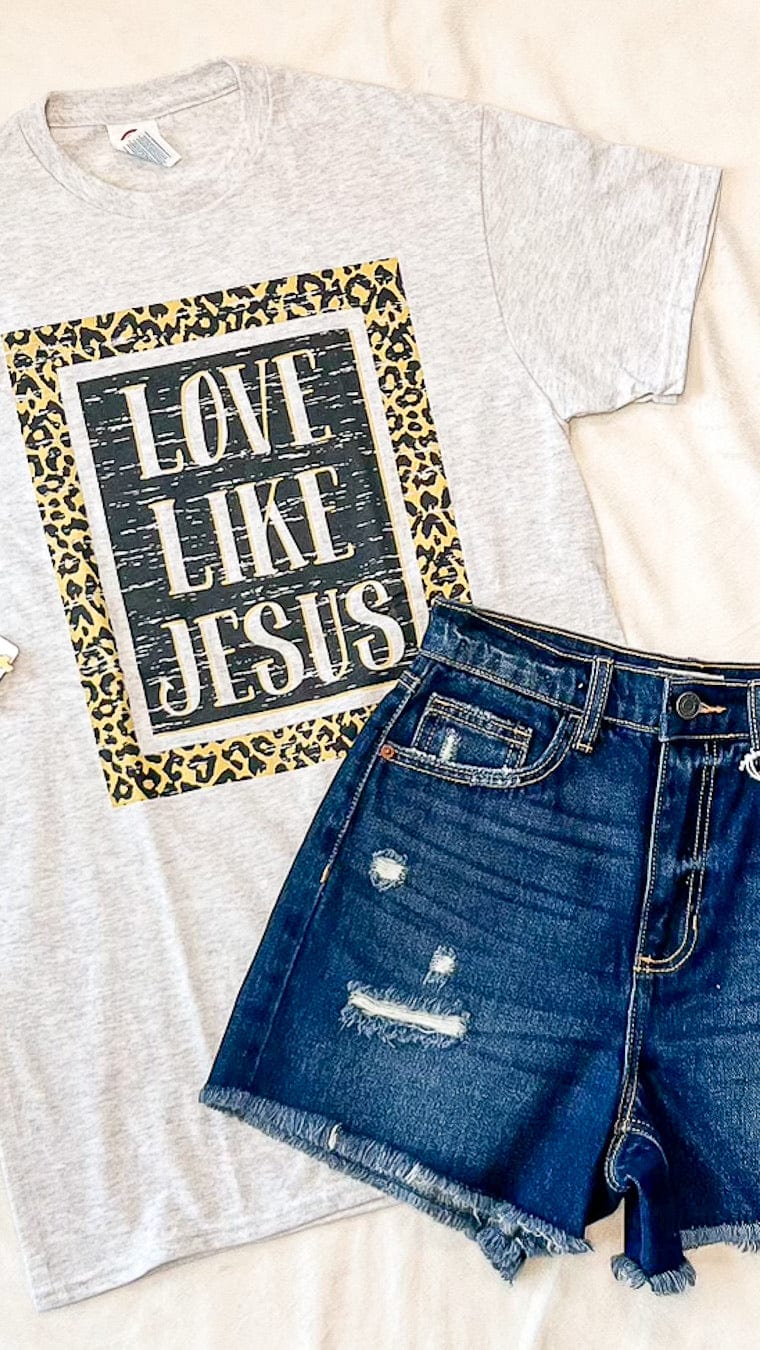 Love Like Jesus Graphic Tee-Grey