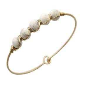 Natural Stone Wire Bracelet-White