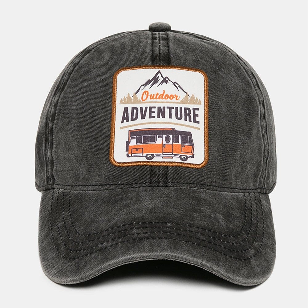 Outdoor Adventure Retro Hat - Black