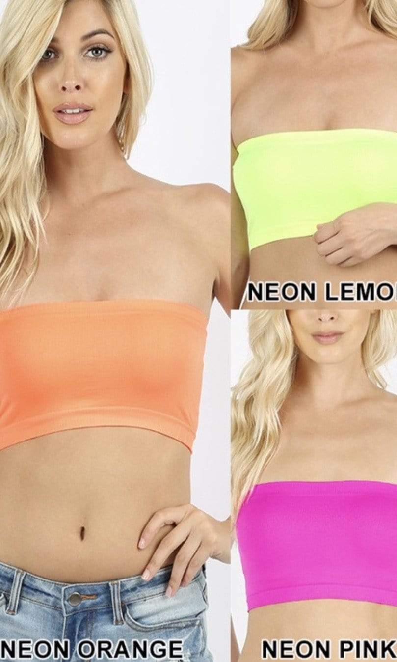 neon orange bandeau top