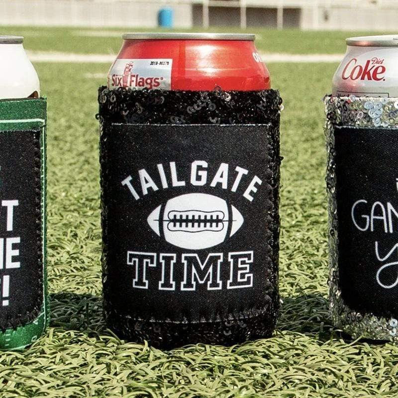 Sequin Regular Can Koozie-Tailgate Time