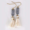 Silver Chevron Tassel Earrings