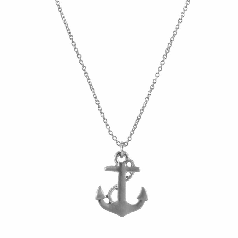 Small Anchor Short Necklace-Silver