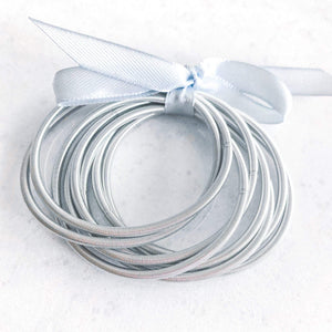 Stacked Coil Bracelets-Silver