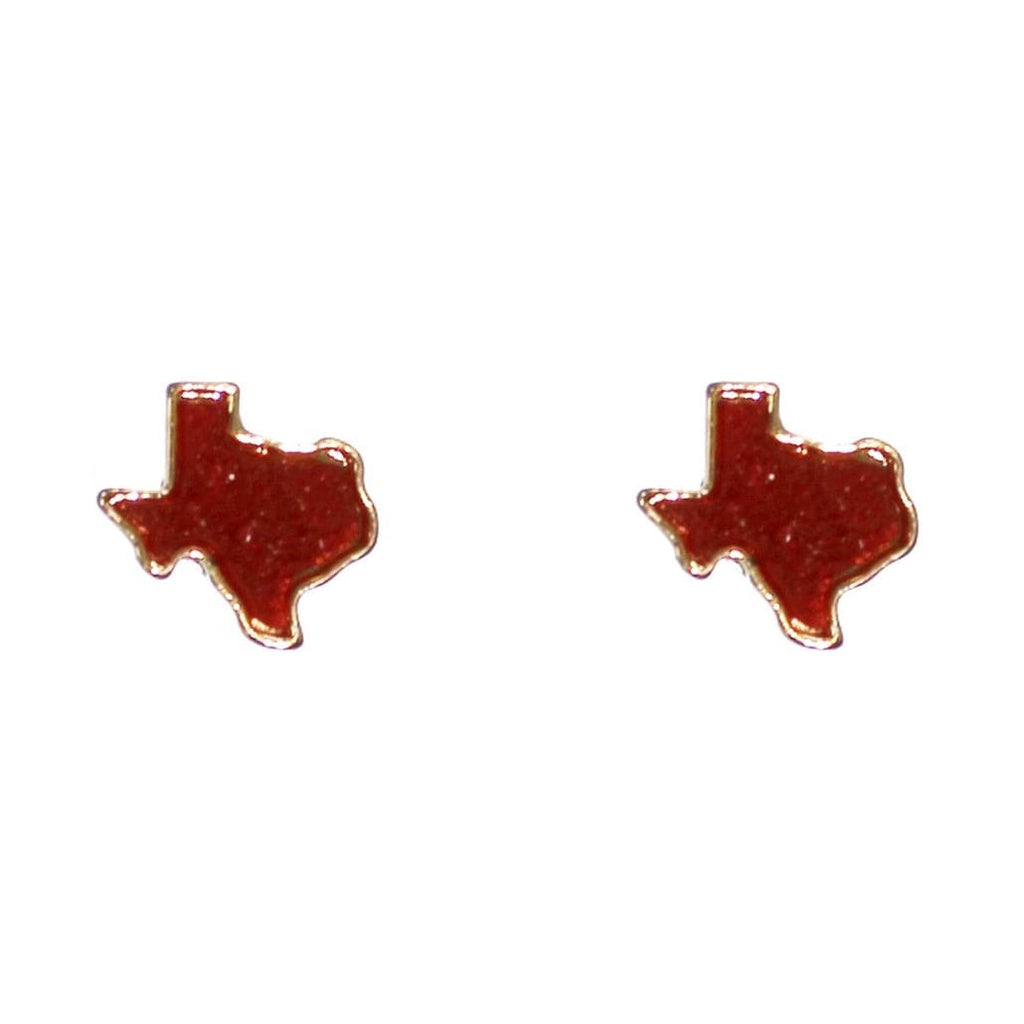 Texas Druzy Post Earrings-Red