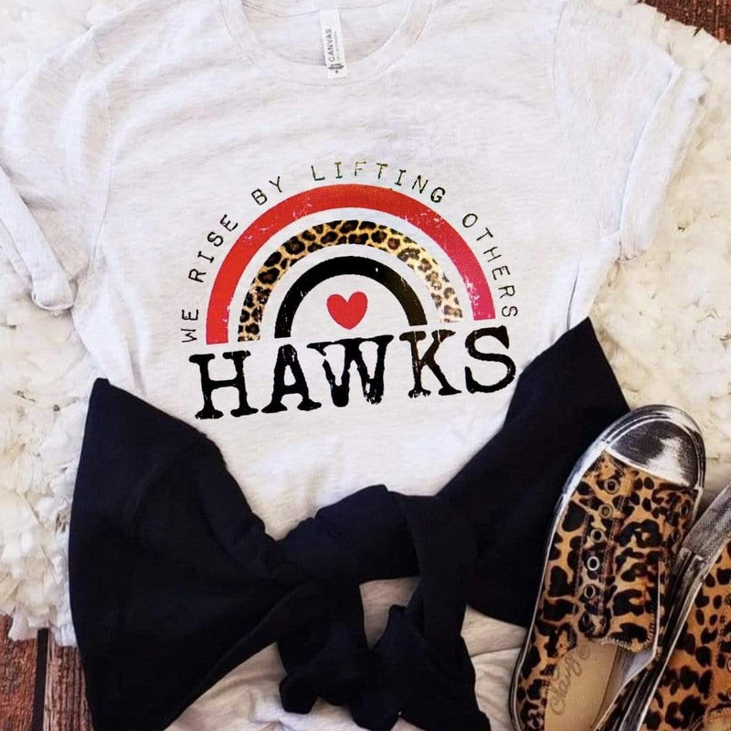 We Rise by Lifting Others Hawks Graphic Tee-Heather Grey