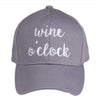 Wine O’ Clock Baseball Cap-Grey