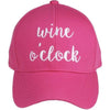 Wine O’ Clock Baseball Cap-Pink