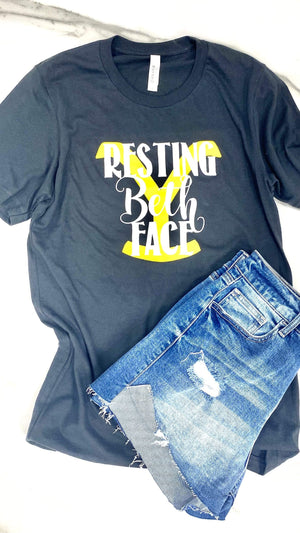 Yellowstone Resting Beth Face Graphic Tee-Charcoal
